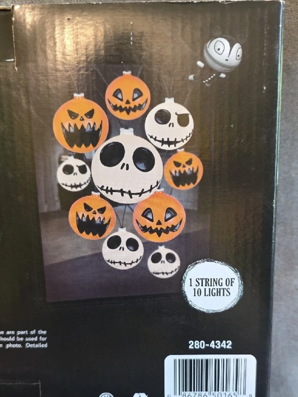 Ellington Jack Skellington Skull and Pumpkin Light String - White & Orange